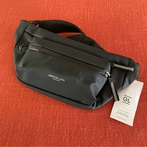 NEW! GASTON LUGA Black Spläsh Hip Fanny Pack Crossbody Bag Fannypack